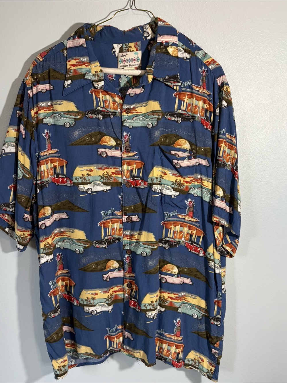VTG Reyn Spooner “American Classics” Drive-In & Classic Cars Hawaiian Shirt XL